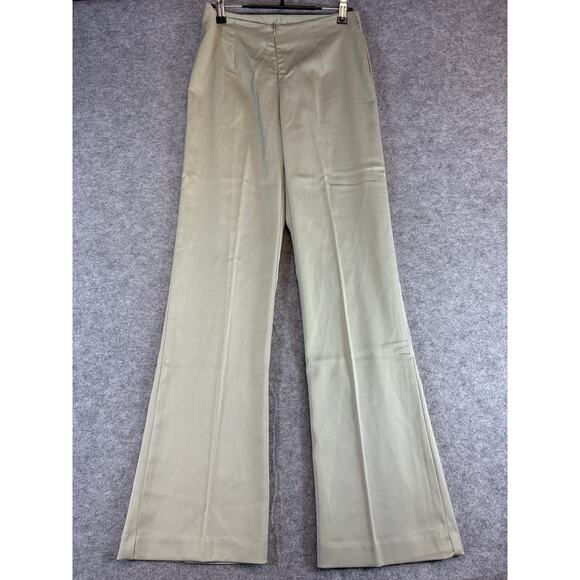 VINTAGE A. Byer Dress Pants Womens Size 7 Junior Green High Rise Flare Trousers - Picture 1 of 8